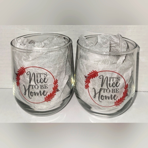 Greenbrier Other - 2 Piece Stemless Wine Glass Set (It's Nice to be Home)